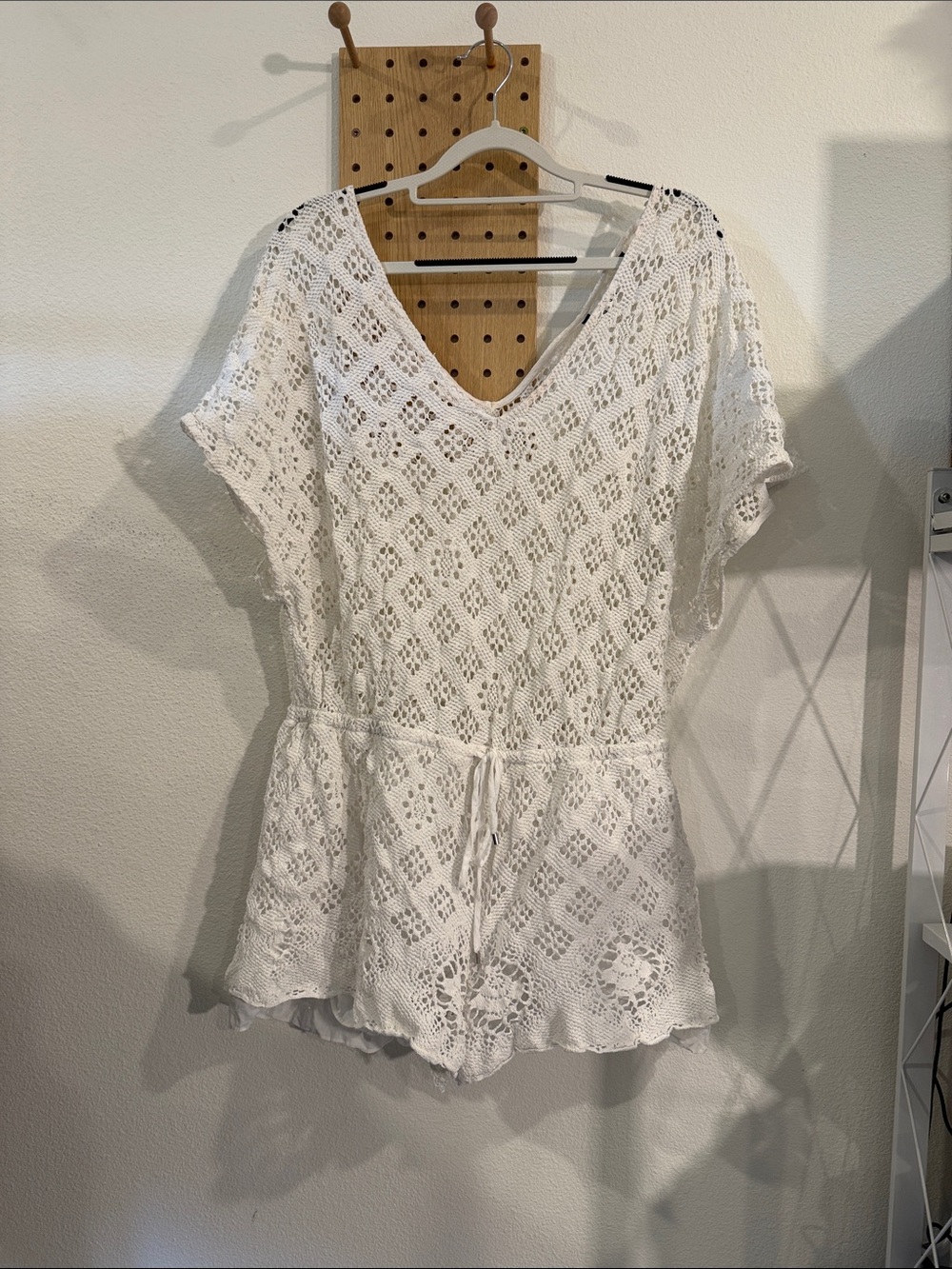 Trina Turk White Crochet Romper